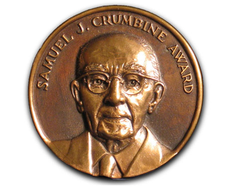 Photo of the Samuel J. Crumbine Award medal